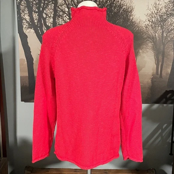 L.L. Bean Vibrant Red Knit Sweater - L - Picture 4 of 6